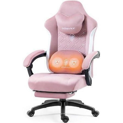 Gaming Stuhl mit Massage, Lendenwirbelstütze, Fußstütze