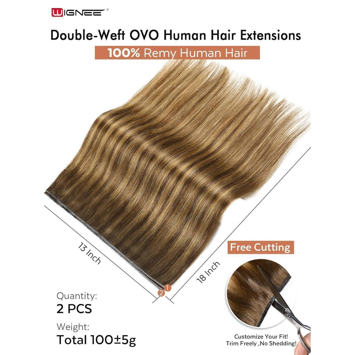 Remy Echthaar Extensions 46 cm Blond – 2er Pack mit Micro Beads
