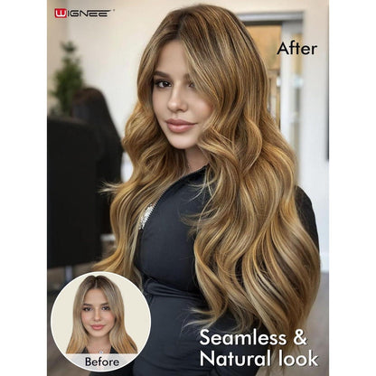 Remy Echthaar Extensions 46 cm Blond – 2er Pack mit Micro Beads
