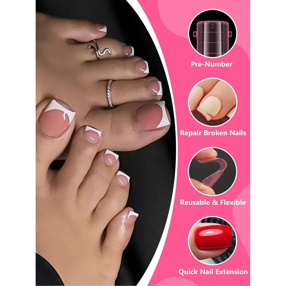 Polygel Nagelformen Set mit Gleitmittel – 120 Tipps & Zubehör