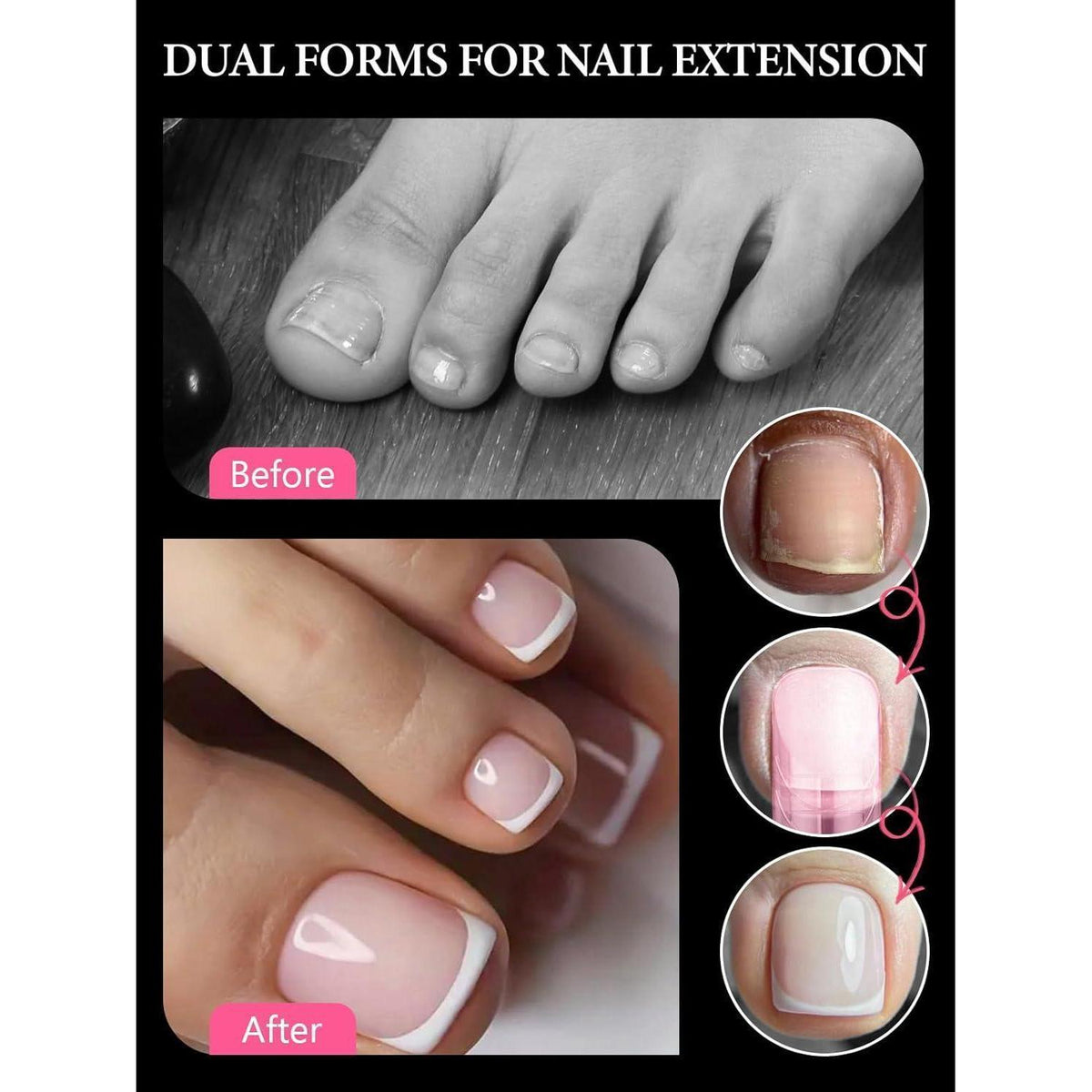 Polygel Nagelformen Set mit Gleitmittel – 120 Tipps & Zubehör