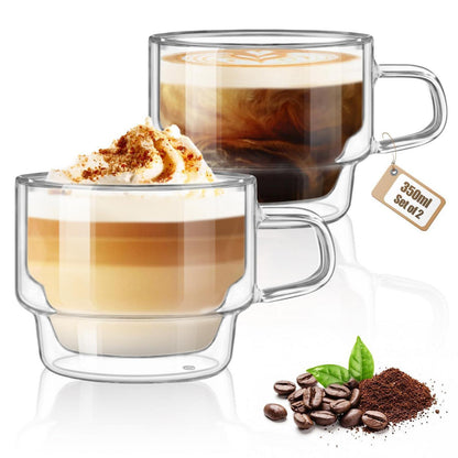 Doppelwandige Latte Macchiato Gläser 2er Set 350ml