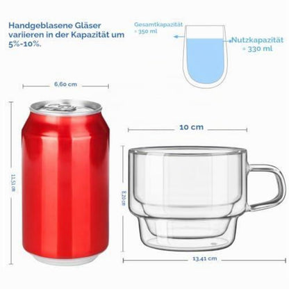 Doppelwandige Latte Macchiato Gläser 2er Set 350ml