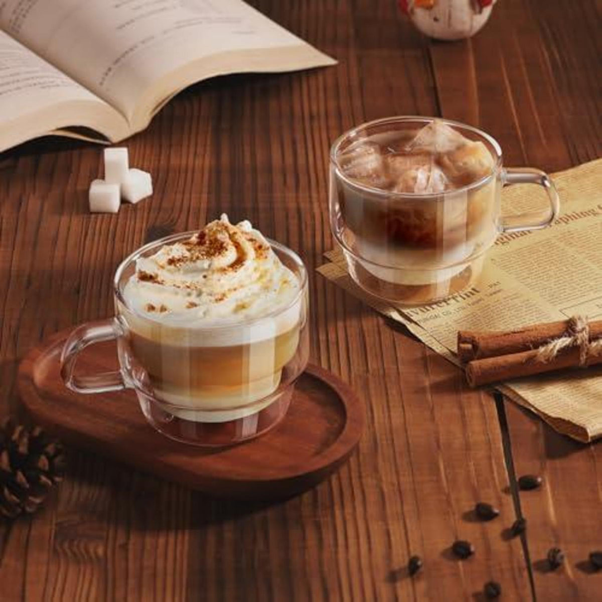 Doppelwandige Latte Macchiato Gläser 2er Set 350ml