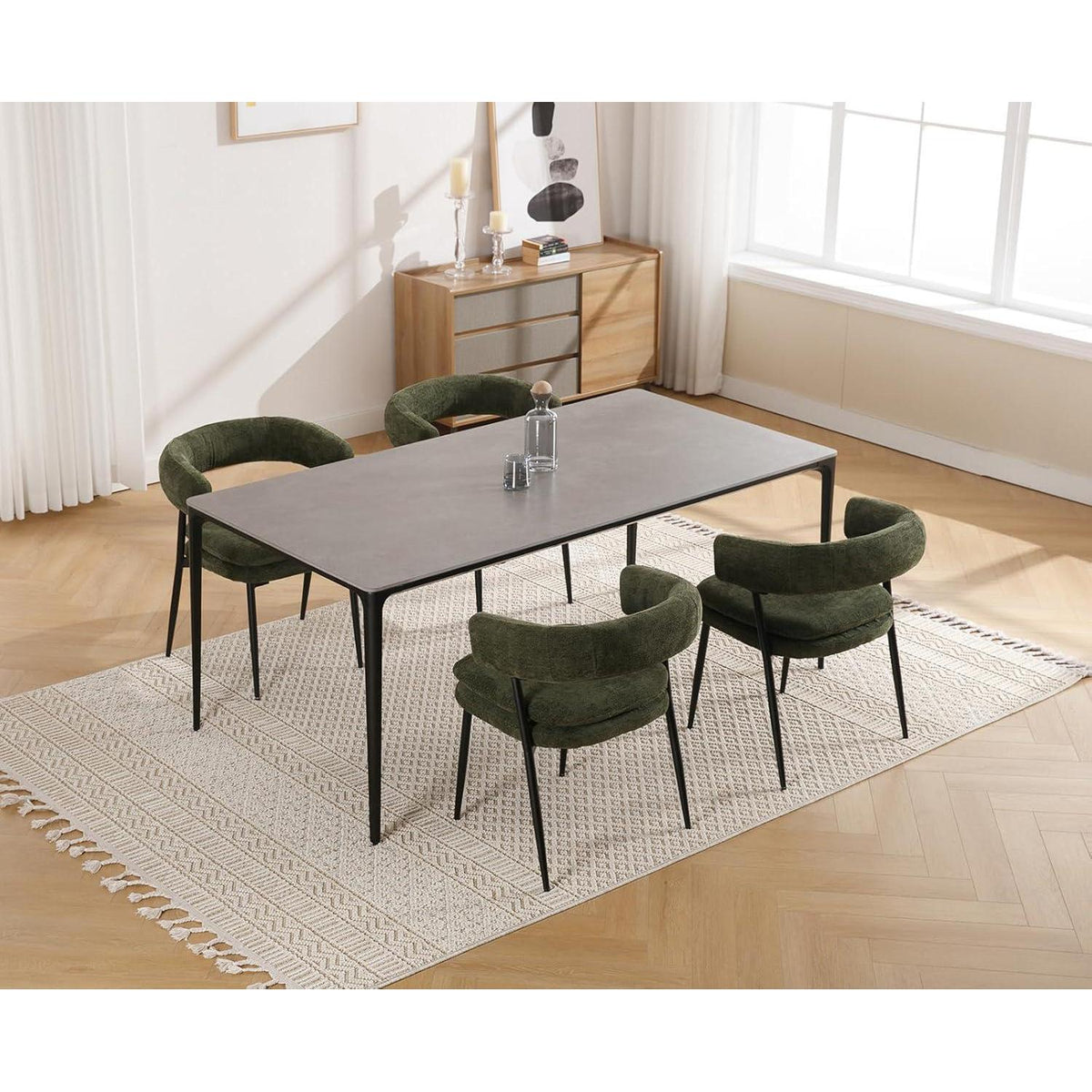 Esszimmerstühle 2er Set mit Armlehnen, Grün