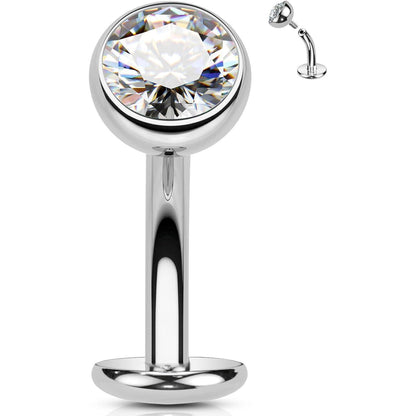 Bauchnabelpiercing Titan G23 Klar CZ 14G 8mm