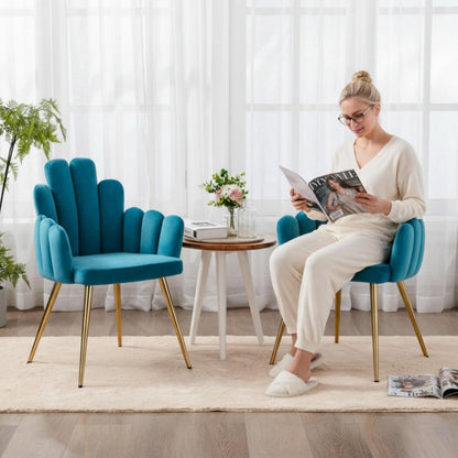 Ya-Home Samt Esszimmerstühle 2er Set – Blau