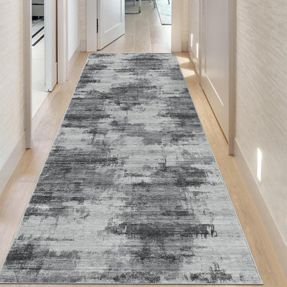 Rutschfester Läufer Flur 80x300cm Dunkelgrau – Waschbarer Teppichläufer