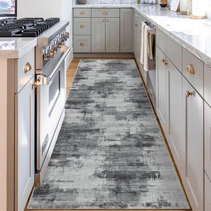 Rutschfester Läufer Flur 80x300cm Dunkelgrau – Waschbarer Teppichläufer