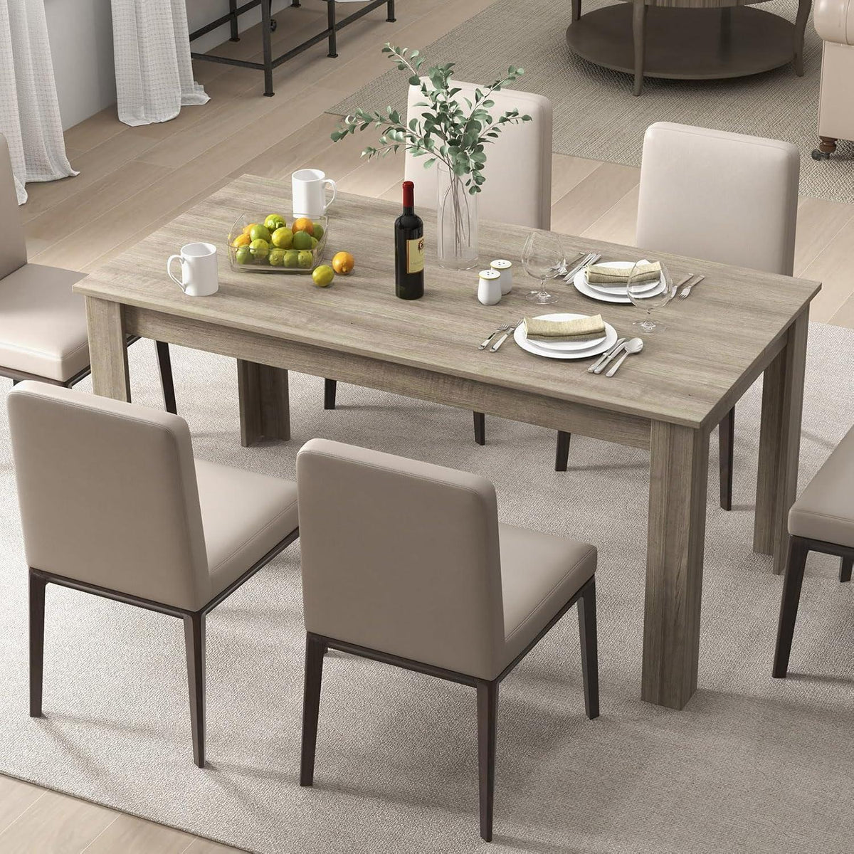 Holz Esstisch 160x80cm – Modern & Stabil für 4 Personen