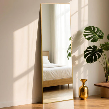 Ganzkörperspiegel Rechteck Gold 152x42cm – Stand- & Wandspiegel