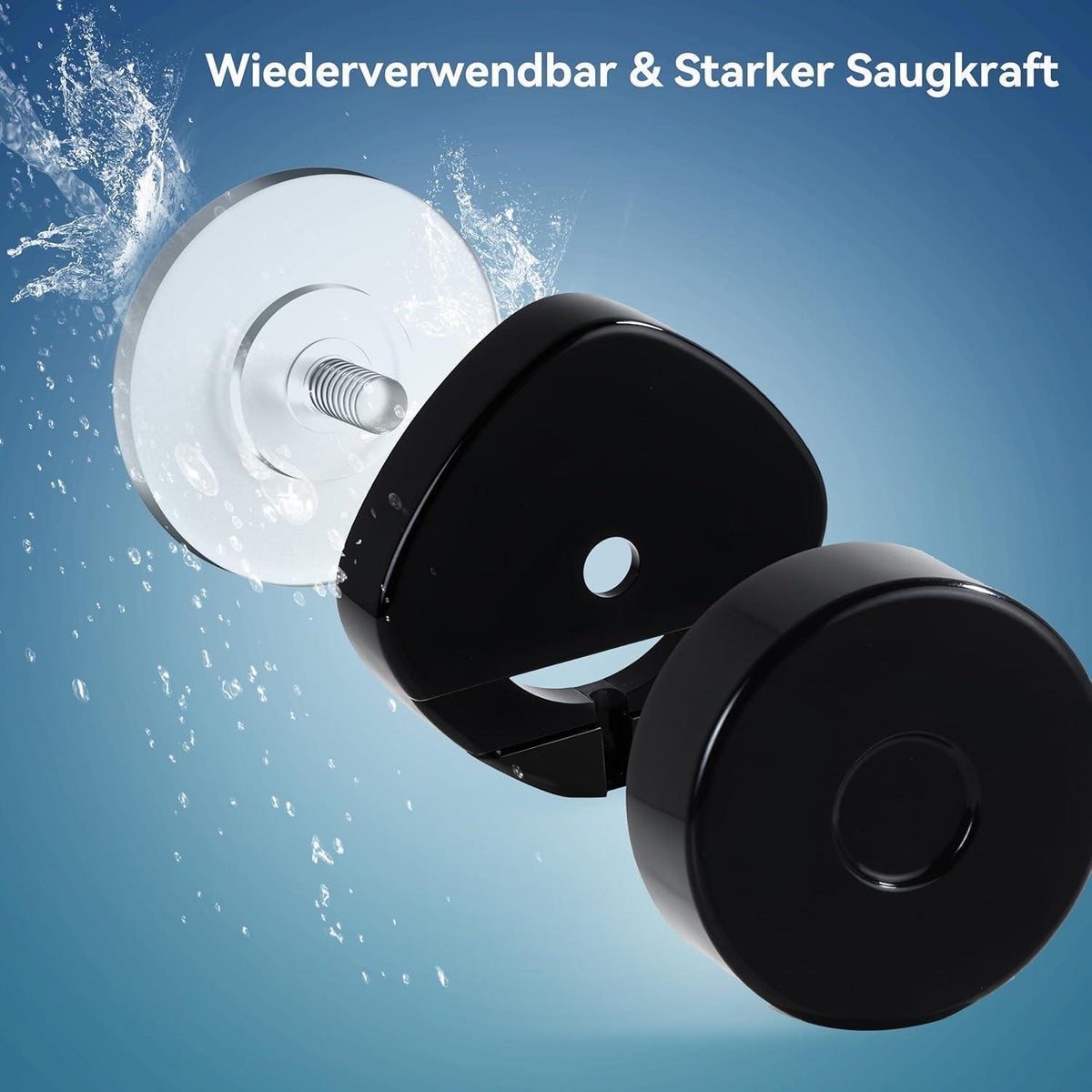 Duschablage Saugnapf Edelstahl Schwarz 3-teilig ohne Bohren