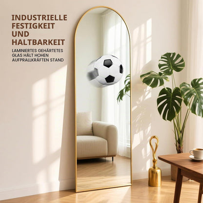 Ganzkörperspiegel Gold 163x53cm – Stand- & Wandspiegel mit Bruchschutzglas