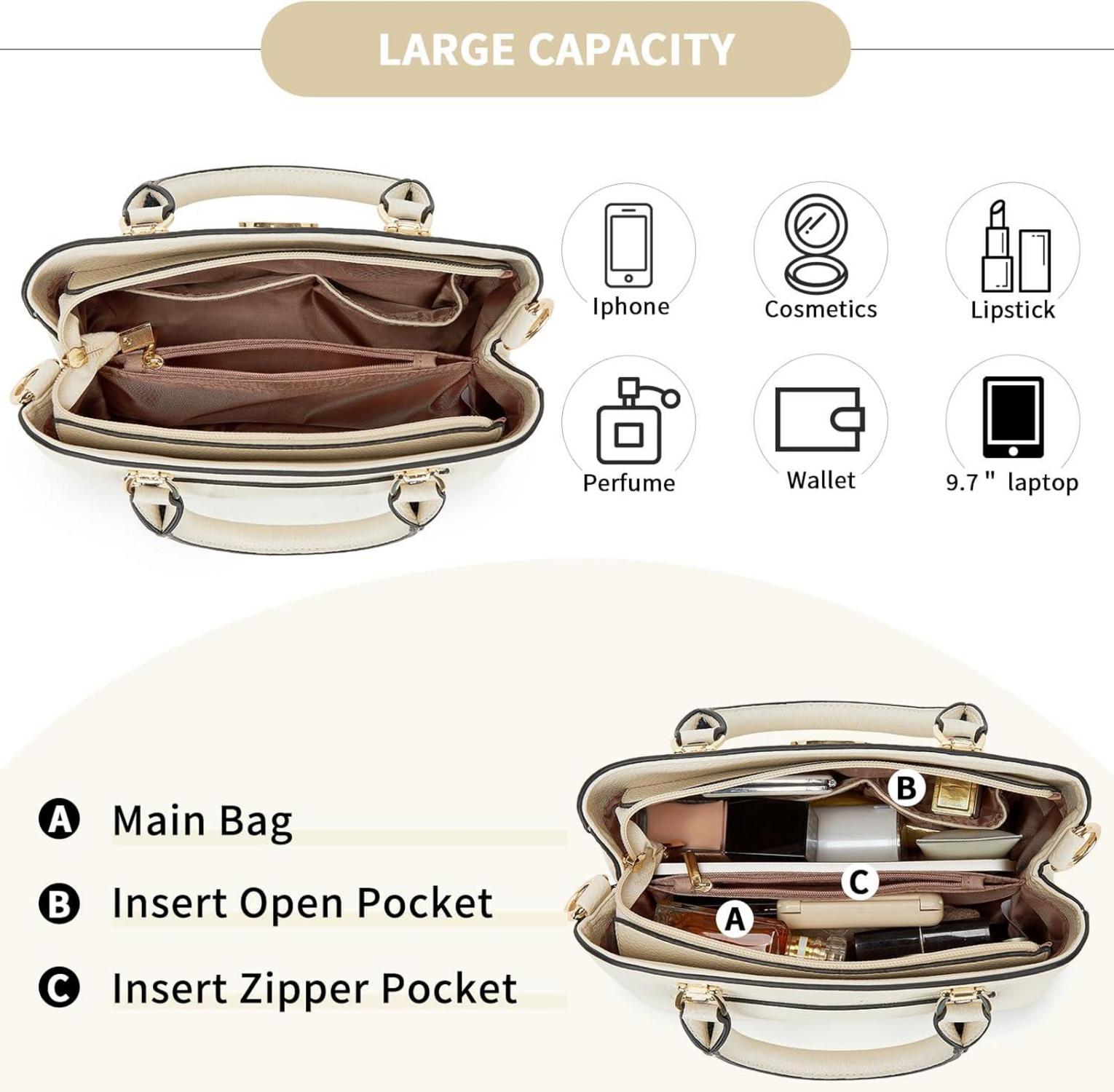 Damen Handtasche Henkeltasche Mittelgroß Lychee Muster Elegant