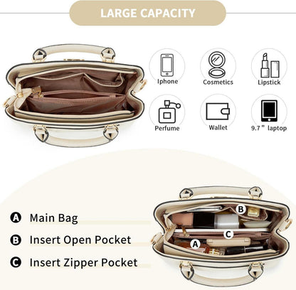 Damen Handtasche Henkeltasche Mittelgroß Lychee Muster Elegant