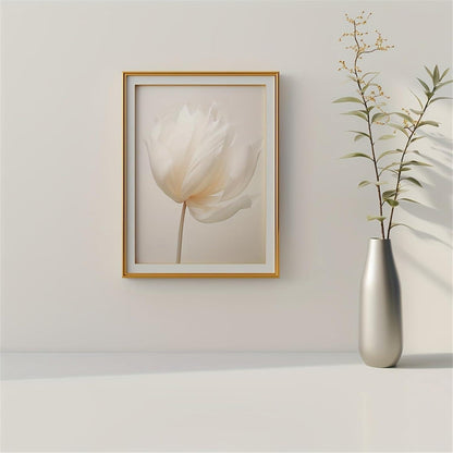 3er Set Boho Bilder Wanddeko Beige Blumen Poster 40x50cm