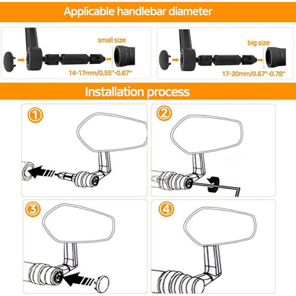 Fahrradspiegel 2er-Set für E-Bike Lenker – Kratzfest & 360° drehbar