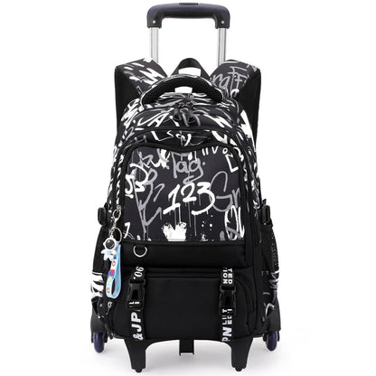 Schulrucksack Trolley Jungen 16 Zoll Schwarz Weiß
