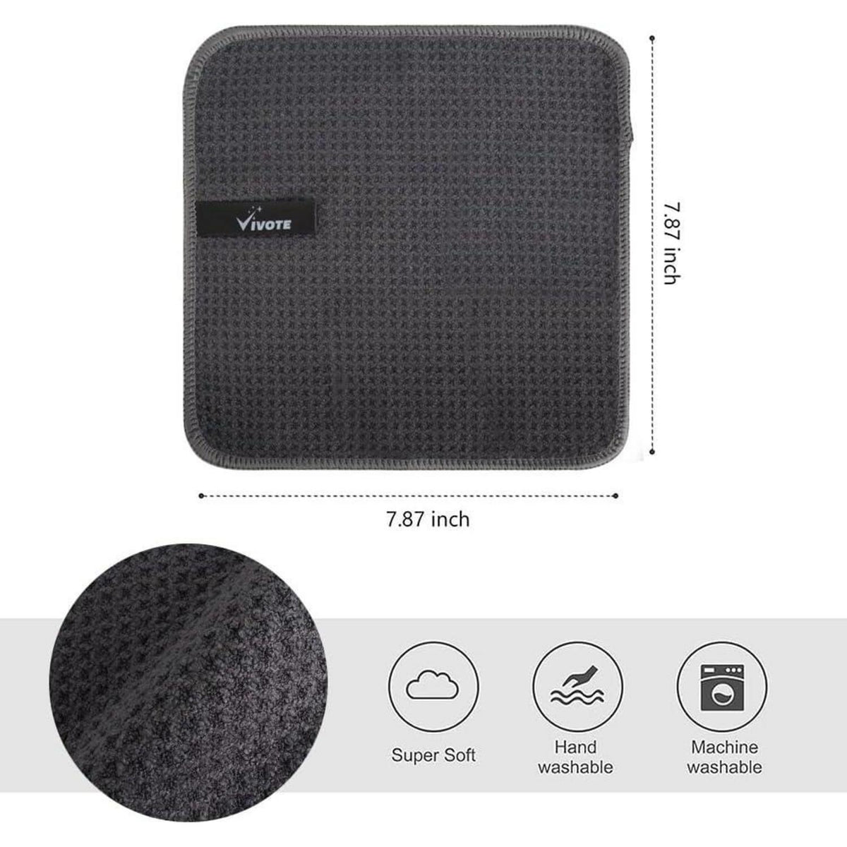 Mikrofasertücher Grau Waffelstruktur – 12er Set für Küche