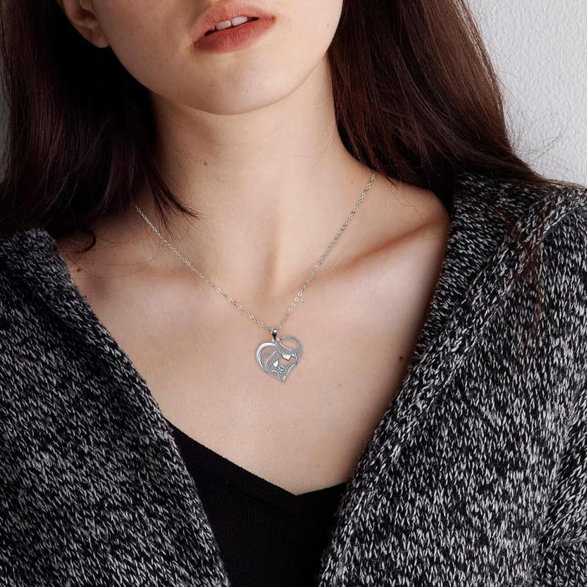 Halskette Herz aus 925 Sterling Silber für Damen