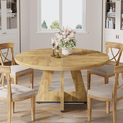 Runder Esstisch Holz 119cm – Bauernhaus Küchentisch für 4 Personen