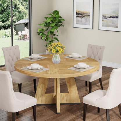 Runder Esstisch Holz 119cm – Bauernhaus Küchentisch für 4 Personen