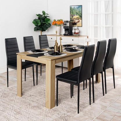 Esszimmergruppe 6 Personen – Holztisch (160x80cm) & 6 Stühle