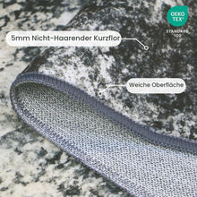 Moderner Wohnzimmerteppich Schwarz-Weiß 200x290 cm, Rutschfest & Waschbar