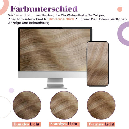 Echthaar Clip-in Extensions Ombre Blond Balayage 55cm