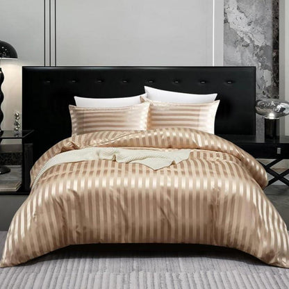 Goldene Satin Bettwäsche Set 200x200cm | 3-teilig Luxus