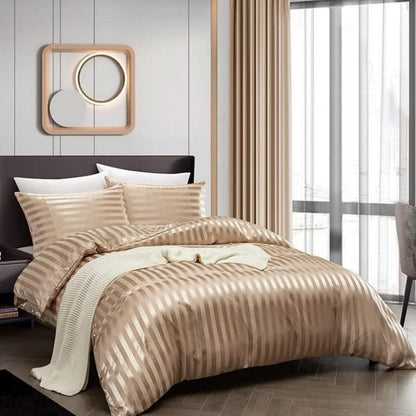 Goldene Satin Bettwäsche Set 200x200cm | 3-teilig Luxus