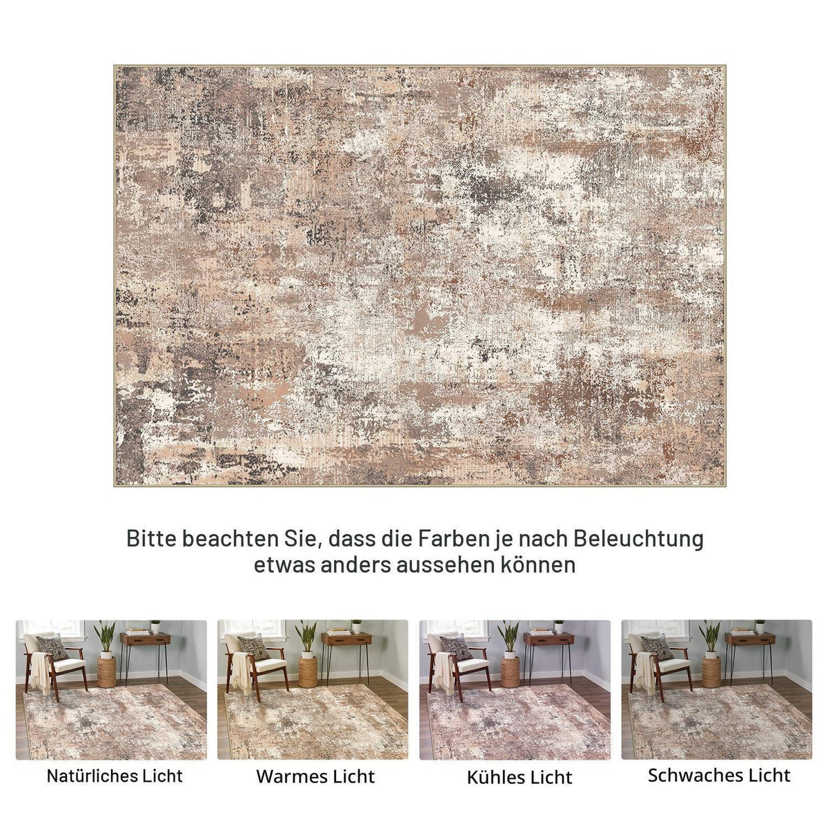 Moderner Teppich Wohnzimmer 160x230 cm Taupe Rechteckig
