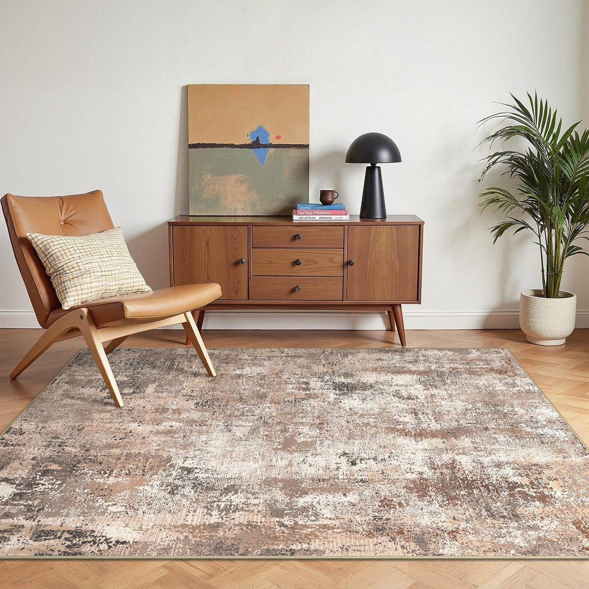 Moderner Teppich Wohnzimmer 160x230 cm Taupe Rechteckig