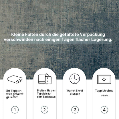 Moderner Waschbarer Teppich Blau Farbverlauf 160x230 cm Rechteckig
