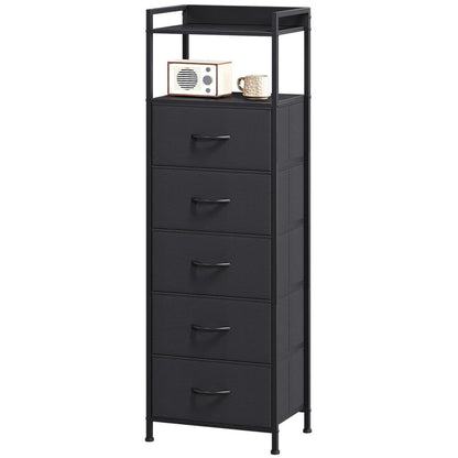 Hohe Kommode mit 5 Stoffschubladen – Schlafzimmer & Wohnzimmer