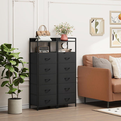 Hohe Kommode mit 5 Stoffschubladen – Schlafzimmer & Wohnzimmer