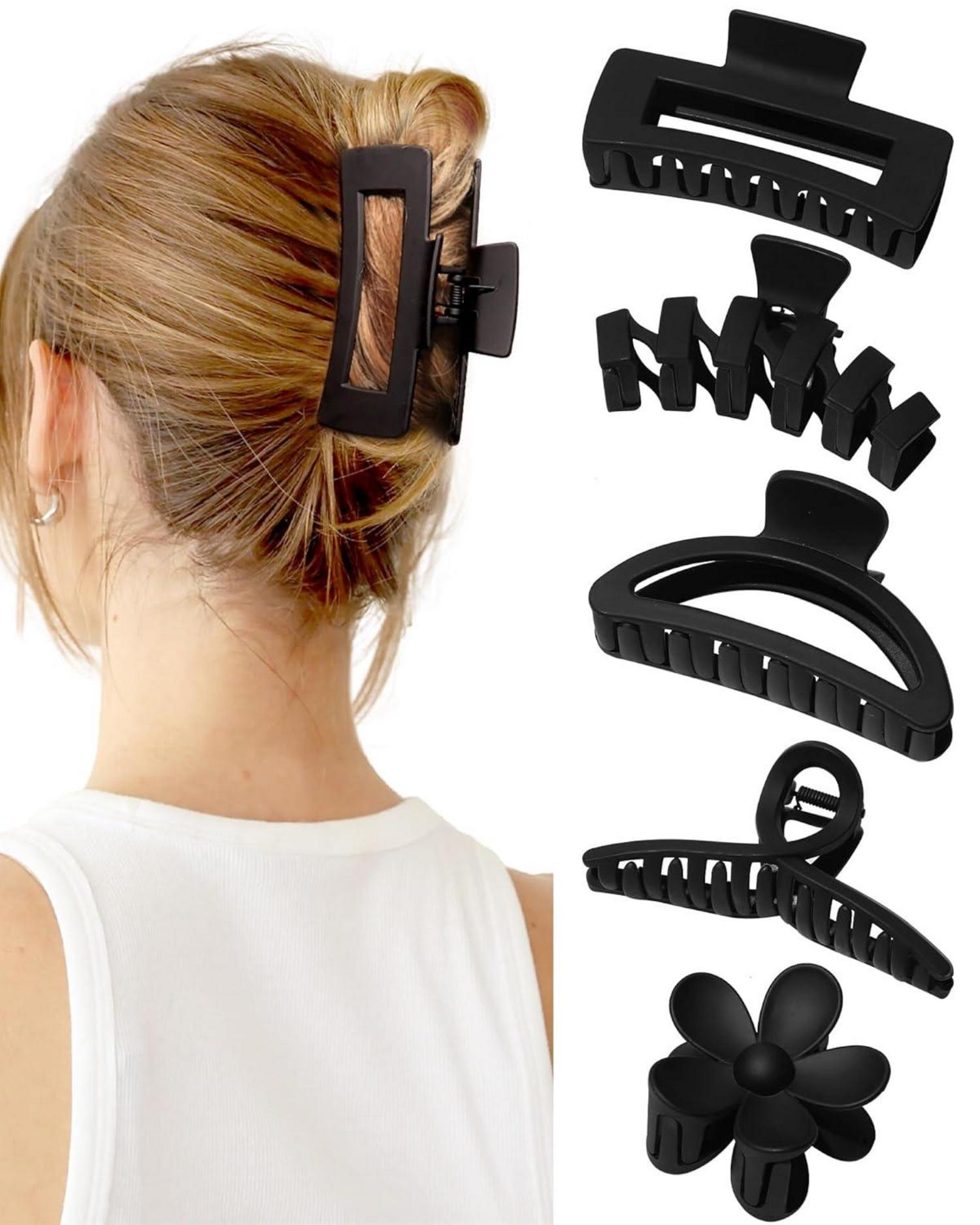Matte Haarspangen Set 5 Stück große Haarklammern für dickes Haar