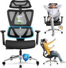 Ergonomischer Schreibtischstuhl mit Lordosenstütze & Extra breiter