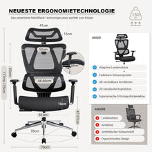 Ergonomischer Bürostuhl mit Lordosenstütze und