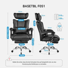 Bürostuhl 200kg Schwarz Ergonomisch mit 58cm breiter