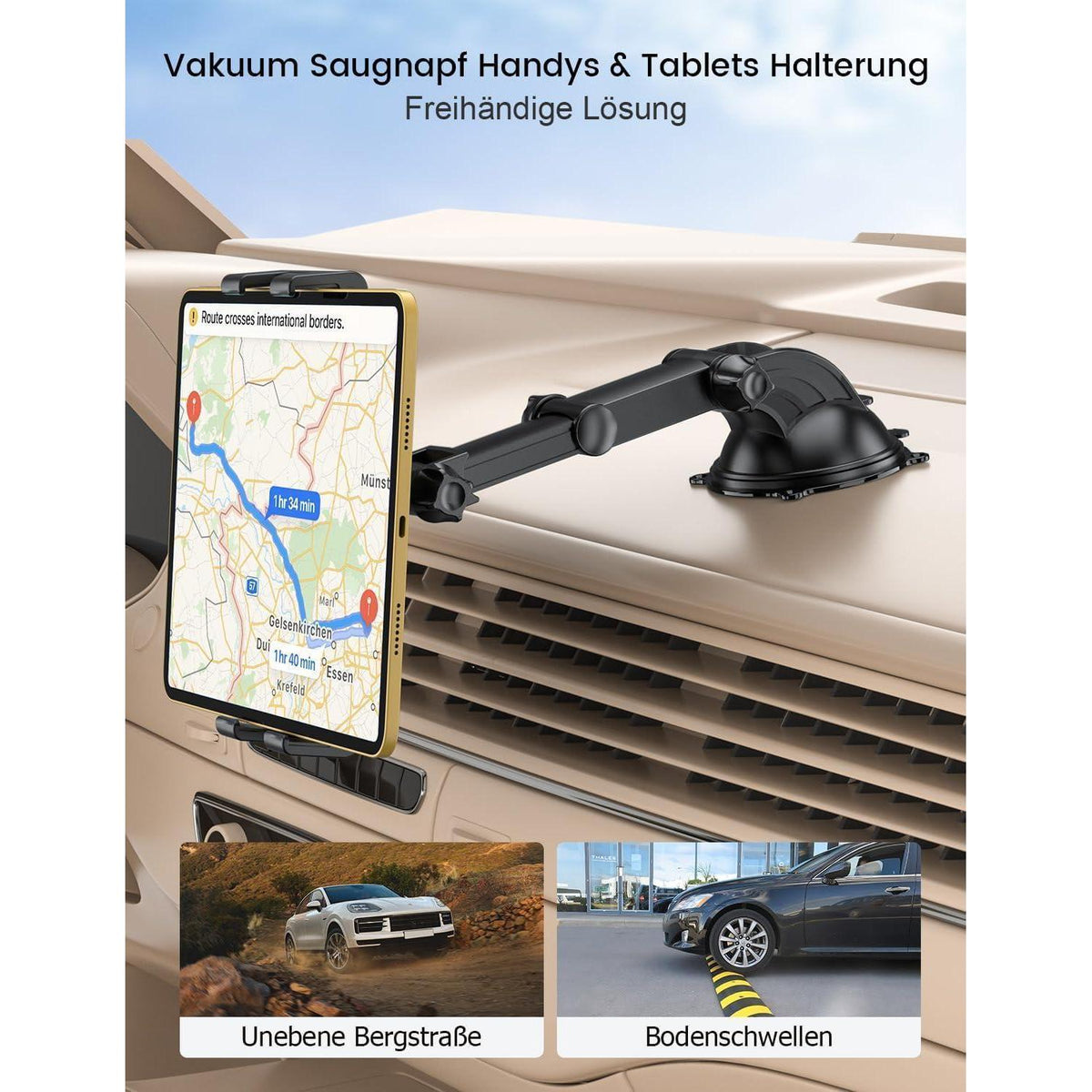 Tablet Halterung Auto 360° Drehbar, Ausziehbar & Waschbar