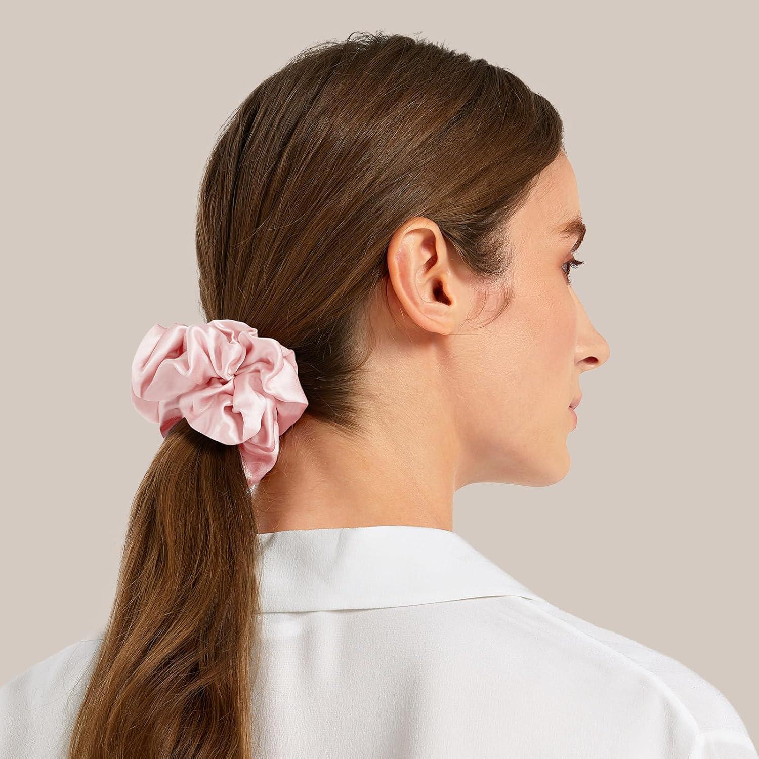 Seide Haarband Seidengummis Haarringe Pack MEHRWEG Tiefes Rosenrot