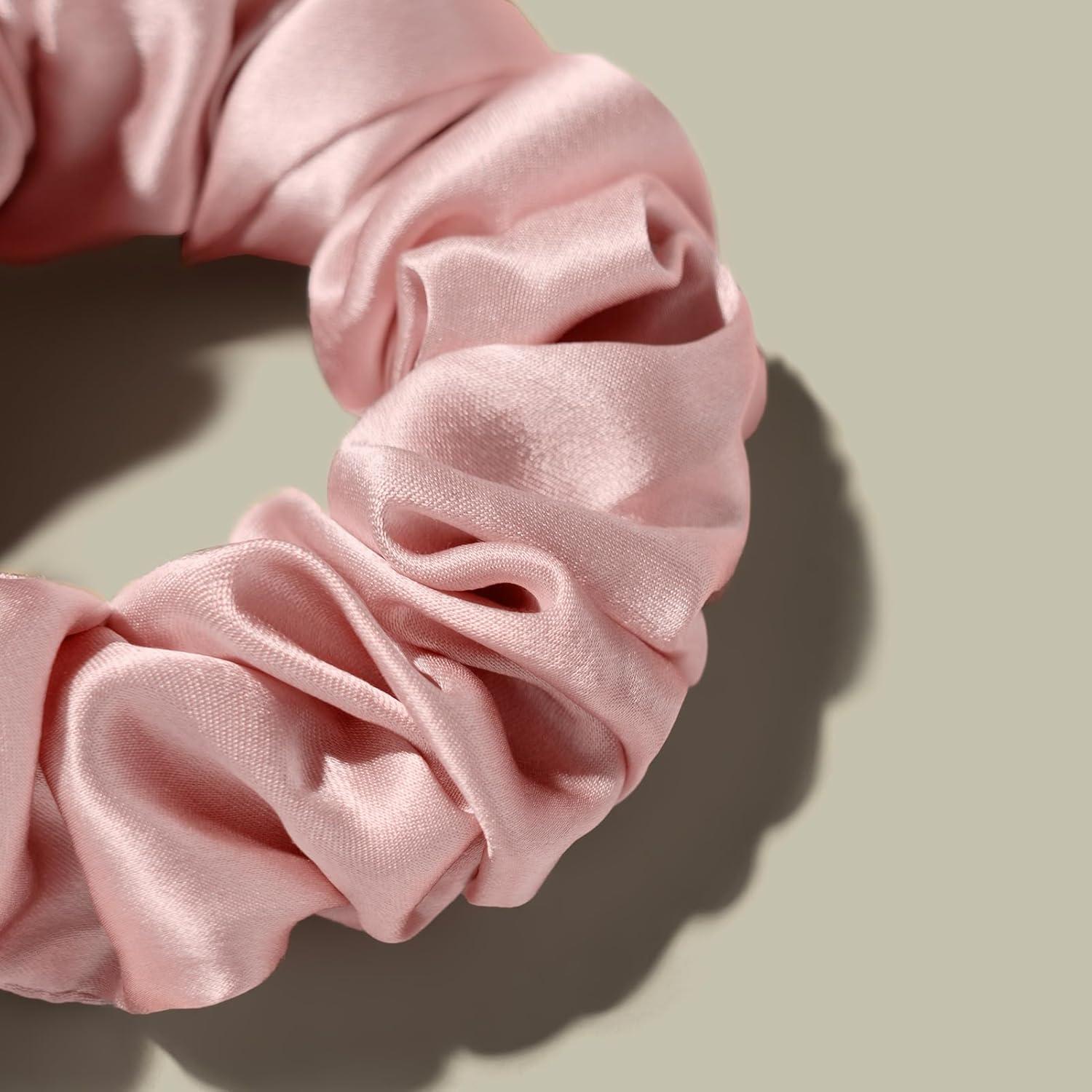 LILYSILK Seide Haarringe Damen Pferdeschwanzhalter Tiefes Rosenrot