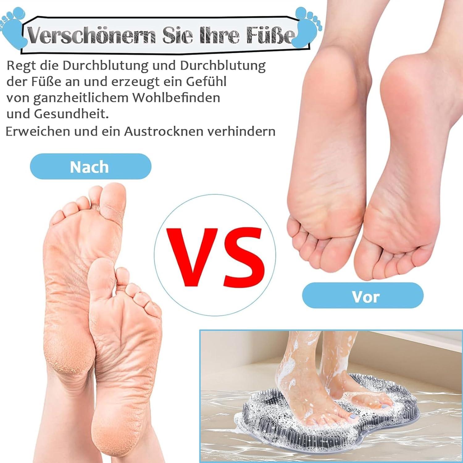 Fußmassagegerät mit Schuhbürsten und Akupressurringen