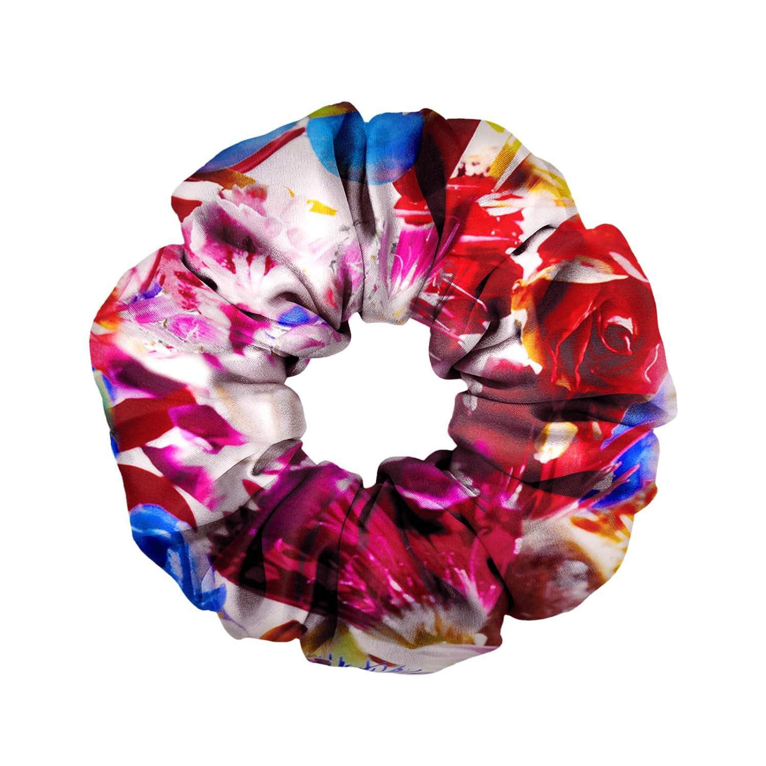 Seiden-Haarband Haargummis 100% Seide Vintage-Stil Zinnien-Gelb