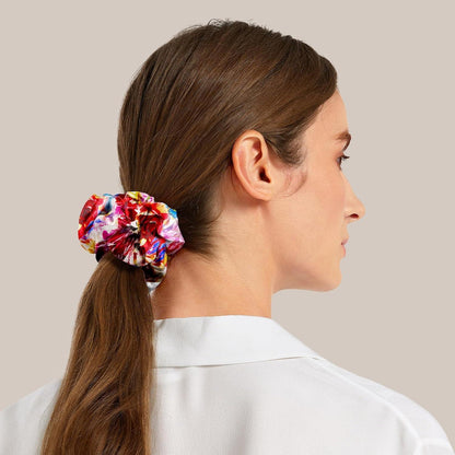 Seiden-Haarband Haargummis 100% Seide Vintage-Stil Zinnien-Gelb