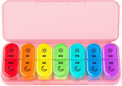 Tablettenbox 7 Tage BPA Frei Pillendose Unterwegs Medikamentenbox