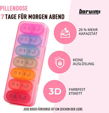 Tablettenbox 7 Tage BPA Frei Pillendose Klein