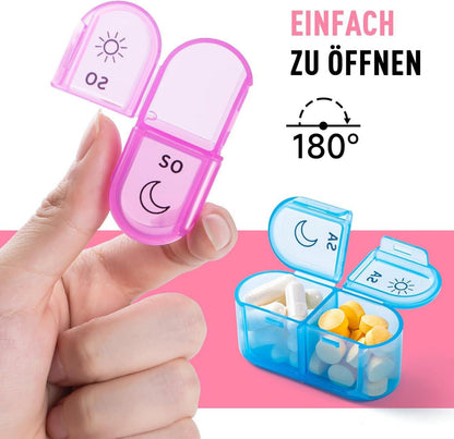 Tablettenbox 7 Tage Organizer Medikamentenbox Vitamine Fischöl Pink