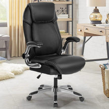Ergonomischer Bürostuhl Schwarz PU Leder mit Klapparmlehnen